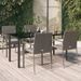 Mobilier à dîner de jardin et coussins 5 pcs noir et gris - Photo n°1