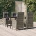 Mobilier à dîner de jardin et coussins 5 pcs noir et gris - Photo n°1