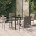 Mobilier à dîner de jardin et coussins 5 pcs noir et gris - Photo n°1