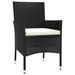 Mobilier à dîner de jardin et coussins 5pcs Noir Résine tressée - Photo n°5