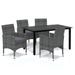 Mobilier à dîner de jardin et coussins 5pcs Résine tressée Gris 18 - Photo n°1