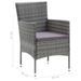 Mobilier à dîner de jardin et coussins 5pcs Résine tressée Gris 18 - Photo n°11