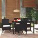 Mobilier à dîner de jardin et coussins 5pcs Résine tressée Noir 16 - Photo n°2