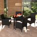 Mobilier à dîner de jardin et coussins 5pcs Résine tressée Noir 15 - Photo n°2