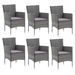 Mobilier à dîner de jardin et coussins 7pcs Résine tressée Gris 3 - Photo n°3