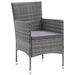 Mobilier à dîner de jardin et coussins 7pcs Résine tressée Gris - Photo n°4