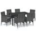 Mobilier à dîner de jardin et coussins 7pcs Résine tressée Gris - Photo n°2