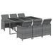 Mobilier à dîner de jardin et coussins 7pcs Résine tressée Gris - Photo n°3