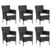 Mobilier à dîner de jardin et coussins 7pcs Résine tressée Noir 2 - Photo n°3