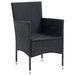 Mobilier à dîner de jardin et coussins 7pcs Résine tressée Noir - Photo n°5