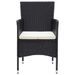 Mobilier à dîner de jardin et coussins 7pcs Résine tressée Noir - Photo n°5