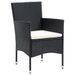 Mobilier à dîner de jardin et coussins 7pcs Résine tressée Noir - Photo n°4