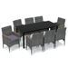 Mobilier à dîner de jardin et coussins 9pcs Résine tressée Gris 2 - Photo n°1