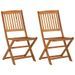 Mobilier à dîner de jardin pliable 3 pcs Bois d'acacia solide 5 - Photo n°7