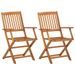 Mobilier à dîner de jardin pliable 3 pcs Bois d'acacia solide 4 - Photo n°7