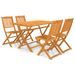 Mobilier à dîner de jardin pliable 5 pcs Bois d'acacia solide - Photo n°1