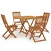 Mobilier à dîner de jardin pliable 5 pcs Bois d'acacia solide 6 - Photo n°1