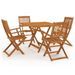 Mobilier à dîner de jardin pliable 5 pcs Bois d'acacia solide 4 - Photo n°1