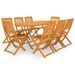 Mobilier à dîner de jardin pliable 9 pcs Bois d'acacia solide - Photo n°1