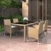 Mobilier à dîner jardin 5 pcs Résine tressée verre trempé Beige - Photo n°2