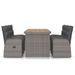 Mobilier à dîner jardin 7 pcs avec coussins Résine tressée Gris 2 - Photo n°2