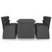 Mobilier à dîner jardin 7 pcs avec coussins Résine tressée Noir 2 - Photo n°2