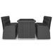 Mobilier à dîner jardin 9 pcs avec coussins Résine tressée Noir 2 - Photo n°2