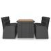 Mobilier à dîner jardin 9 pcs avec coussins Résine tressée Noir - Photo n°2