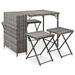 Mobilier à dîner pliable d'extérieur 5 pcs Résine tressée Gris - Photo n°1