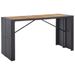 Mobilier de bar 9 pcs Résine tressée et bois d'acacia Noir - Photo n°3