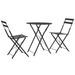 Mobilier de bistro 3 pcs Acier Noir - Photo n°1