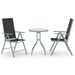 Mobilier de bistro 3 pcs Aluminium et textilène Argenté - Photo n°1