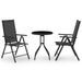Mobilier de bistro 3 pcs Aluminium et textilène Noir - Photo n°1