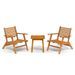 Mobilier de bistro 3 pcs Bois d'acacia solide - Photo n°2