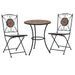 Mobilier de bistro 3 pcs mosaïque Carreau céramique Orange/Gris - Photo n°1