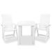 Mobilier de bistro 3 pcs Plastique Blanc 2 - Photo n°1