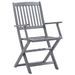 Mobilier de bistro 4 pcs Bois d'acacia solide Gris - Photo n°8