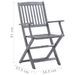 Mobilier de bistro 4 pcs Bois d'acacia solide Gris - Photo n°12