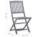 Mobilier de bistro 4 pcs Bois d'acacia solide Gris - Photo n°12