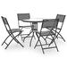 Mobilier de salle à manger d'extérieur 5 pcs Acier 3 - Photo n°1