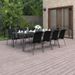 Mobilier de salle à manger d'extérieur 9 pcs Acier 6 - Photo n°1