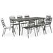 Mobilier de salle à manger d'extérieur 9 pcs Acier Gris foncé - Photo n°1