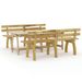 Mobilier de salle à manger de jardin 3 pcs Bois de pin imprégné 4 - Photo n°1