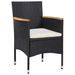 Mobilier de salle à manger de jardin 5 pcs Résine tressée Noir 2 - Photo n°3