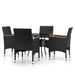 Mobilier de salle à manger de jardin 5 pcs Résine tressée Noir - Photo n°1