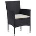 Mobilier de salle à manger de jardin 5 pcs Résine tressée Noir - Photo n°3