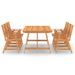 Mobilier de salle à manger de jardin 7 pcs Bois d'acacia solide 7 - Photo n°2