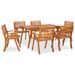 Mobilier de salle à manger de jardin 7 pcs Bois d'acacia solide - Photo n°1