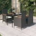 Mobilier de salle à manger de jardin avec coussins 5 pcs Noir - Photo n°1