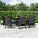 Mobilier de salle à manger de jardin avec coussins 7 pcs Noir - Photo n°1